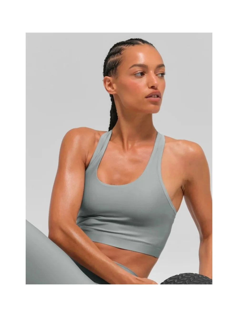NWT Alo Airlift Super Sleek Everyday Scoop-Neck Sports Bra Tank Lunar Grey Sz M